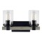 Jonathan Y Bungalow 15" 2-Light Iron/Seeded Glass Rustic Farmhouse LED Vanity Light, Black/Gray Oak Wood Finish JYL7508B - alternate 7