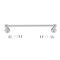 Oakbrook Collection Chrome Towel Bar 18 in. L Die Cast Zinc BH-OB4018CH - alternate 3