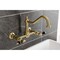 Kingston Brass Two-Handle Wall Mount Bridge Kitchen Faucet, Brushed Brass KS1247PKL - alternate 4