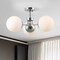 Jonathan Y Olivier 23.5" 3-Light Bohemian Farmhouse Iron/Frosted Glass LED Semi Flush Mount, Chrome JYL7600F - alternate 7