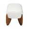 Baxton Studio Vinicio Mid-Century Modern Cream Boucle Accent Bench 254-14001-ZORO - alternate 3