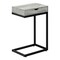 Homeroots 10.25" X 15.75" X 24.5" Grey Finish Drawer And Black Metal Accent Table 333188 - alternate 6
