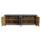Homeroots 86" Dark Gray Carved Floral Distressed Solid Wood Enclosed Storage TV Stand 558159 - alternate 8