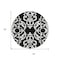 Homeroots 8' Black And Ivory Round Damask Washable Indoor Outdoor Area Rug 614409 - alternate 5