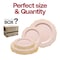 Smarty Had A Party Pink w/Gold Rim Round Blossom Plastic Dinnerware  Set (120 Dinner Plates+120 Salad Plates), 240PK 4840PG-VP-CASE - alternate 8