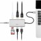 Rocstor PREMIUM USB-C DUAL DISPLAY PORTABLE DOCK MULTIPORT - 1X 8K@30HZ, 1X 4K@60HZ - 1X Y10P028-S1 - alternate 3