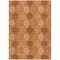 Homeroots 5' X 8' Orange Ivory And Gray Floral Medallion Washable Indoor Outdoor Area Rug 614618 - alternate 5