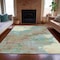 Homeroots 3' X 5' Teal Blue And Brown Abstract Washable Indoor Outdoor Area Rug 631891 - alternate 7