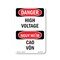 Signmission Safety Sign, OSHA Danger, 24" Height, Aluminum, High Voltage Bilingual OS-DS-A-1824-VV-1327 - alternate 1