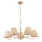 Jonathan Y Libby 30" 5-Light Modern Coastal Sleek Woven Rattan/Iron LED Chandelier, Gold Painting/Light Brown JYL1611A - alternate 1