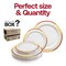 Smarty Had A Party White w/Burgundy and Gold Harmony Plastic Dinnerware Set (120 Dinner Plates+120 Salad Plates), 240PK 640BGVP-CASE - alternate 7