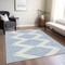 Homeroots 5' X 8' Ivory And Blue Geometric Washable Indoor Outdoor Area Rug 598753 - alternate 5