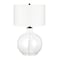 Homeroots 24" Clear Glass Table Lamp With White Drum Shade 524372 - alternate 1