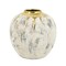 Homeroots 10" Ivory Gray And Gold Abstract Distressed Ceramic Round Table Vase 576731 - alternate 4
