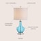 Jonathan Y Colette 20" Mini Glass LED Table Lamp, Amalfi Blue JYL1029C - alternate 5