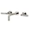 Kingston Brass Double-Handle Wall Mount Bathroom Faucet, Polished Nickel KS8126KL - alternate 1