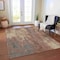 Homeroots 9' X 12' Rust Gray And Ivory Abstract Washable Indoor Outdoor Area Rug 617666 - alternate 4