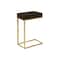 Homeroots 10.25" X 15.75" X 24.5" Cappuccino Finish And Gold Laminated Drawer Accent Table 333113 - alternate 1