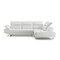 Homeroots 111" White Top Grain Leather Sofa Chaise With Silver Legs 320885 - alternate 5