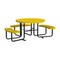 Leisure Craft 46" Round ADA Accessible Outdoor Picnic Table with 3 Bench Seats, Yellow T46ROP-ADA-YELLOW - alternate 1