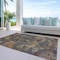 Homeroots 9' X 12' Gray Green And Terra Cotta Floral Washable Indoor Outdoor Area Rug 604160 - alternate 7