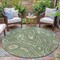 Homeroots 8' Artichoke Green And Ivory Round Geometric Washable Indoor Outdoor Area Rug 631361 - alternate 5