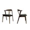 Homeroots Set of Two Black and Walnut Faux Leather and Solid Wood Wishbone Back Dining Side Chairs, 2PK 716261 - alternate 4