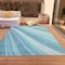Homeroots 3' X 5' Teal Blue Turquoise And Aqua Striped Washable Indoor Outdoor Area Rug 615013 - alternate 8