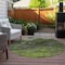 Homeroots 8' Olive Green And Lime Green Round Abstract Washable Indoor Outdoor Area Rug 577831 - alternate 4