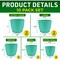 Lifemaster Planter Pots with Drainage Holes, Lightweight, Durable, Space-Saving, Aqua, 10PK LMFLOPAQA510 - alternate 5