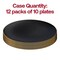 Smarty Had A Party 10.25" Black with Gold Rim Organic Round Disposable Plastic Dinner Plates (120 Plates), 120PK 930BG-CASE - alternate 6