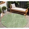 Homeroots 8' Green And Light Green Round Geometric Washable Indoor Outdoor Area Rug 594541 - alternate 1