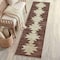Jonathan Y Peyton Minimalist Geometric Totem Non-Slip Machine-Washable Brown/Cream 2 ft. x 8 ft. Runner Rug WSH510G-28 - alternate 1