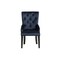 Homeroots Tufted Dark Blue and Black Upholstered Velvet Dining Parsons Chair 573416 - alternate 5