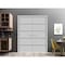 Sartodoors Solid French Double Doors, Planum 0015 Matte Grey and Aluminum Strips, Wood Solid Panel Frame Trims PLANUM0015DD-GRE-8496 - alternate 1