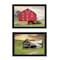 Homeroots Set Of Two Mail Pouch Red Barn and Mill  Black Framed Print Wall Art, 2PK 405884 - alternate 1