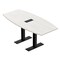 Skutchi Designs 6ft Boat Conference Table With Power | Harmony Series | 6 Person Meeting Room Table HAR-BOT-36X72-T.BK-WA7976-EBLK - alternate 1