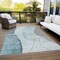 Homeroots 5' X 8' Teal Blue Aqua And Gray Abstract Washable Indoor Outdoor Area Rug 582033 - alternate 6