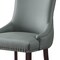 Homeroots Set of Two Tufted Light Gray and Espresso Upholstered Faux Leather Dining Side Chairs 543525 - alternate 5