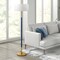 Homeroots 61" Brass Two Light Floor Lamp With White Frosted Glass Drum Shade 523576 - alternate 5