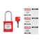Brady Keyed Alike Padlock Unique Set Nylon Red 1.5 in Steel Shackle Keycode 5 SDPL-RED-38ST-005 - alternate 2