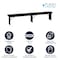 Flash Furniture HERCULES 8FT x 12in Black Wash Antique Solid Pine Farmhouse Folding Bench w/Foldable Locking Legs XA-B-96X12-L-BW-GG - alternate 5