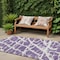 Homeroots 8' Runner Purple and White Abstract Washable Non Skid Indoor Outdoor Runner Rug 559308 - alternate 1