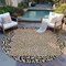 Homeroots 8' Gold Round Animal Print Washable Indoor Outdoor Area Rug 607646 - alternate 6