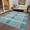 Homeroots 5' X 8' Teal Blue Gray And Ivory Plaid Washable Indoor Outdoor Area Rug 597590 - alternate 4