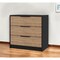 Homeroots 28" Natural and Black Three Drawer Dresser 544005 - alternate 1