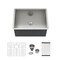Wrightmaster 23 in. Undermount 16-Gauge Single Bowl Stainless Steel Kitchen Sink w/Rolling-Up Rack and Strainer ZOR-U231812A1 - alternate 1