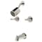 Kingston Brass Double-Handle Tub and Shower Faucet with Knurled Handle, Polished Nickel KBX8146KNL - alternate 1