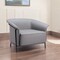 Homeroots 35" Slate Gray And Black Faux Leather Arm Chair 556472 - alternate 5