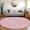 Homeroots 8' Pink And Ivory Round Geometric Washable Indoor Outdoor Area Rug 600848 - alternate 4